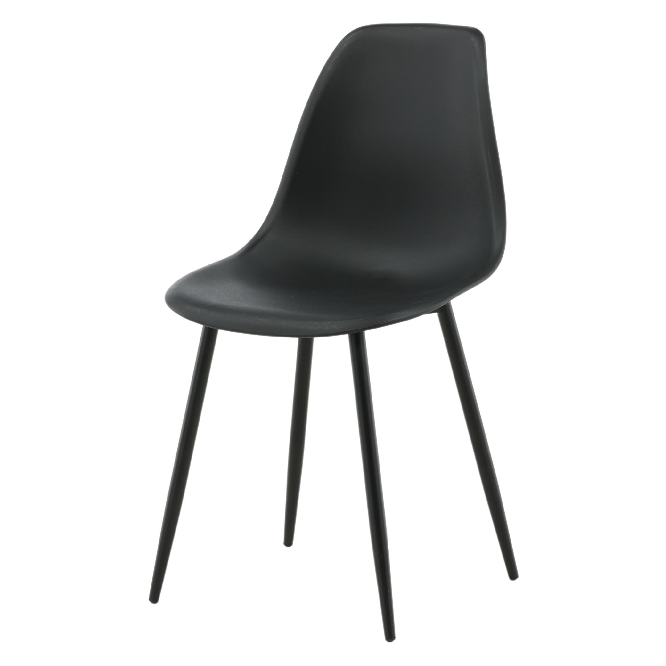 Zwarte plastic eetkamerstoelen set van 2 afbeelding 2