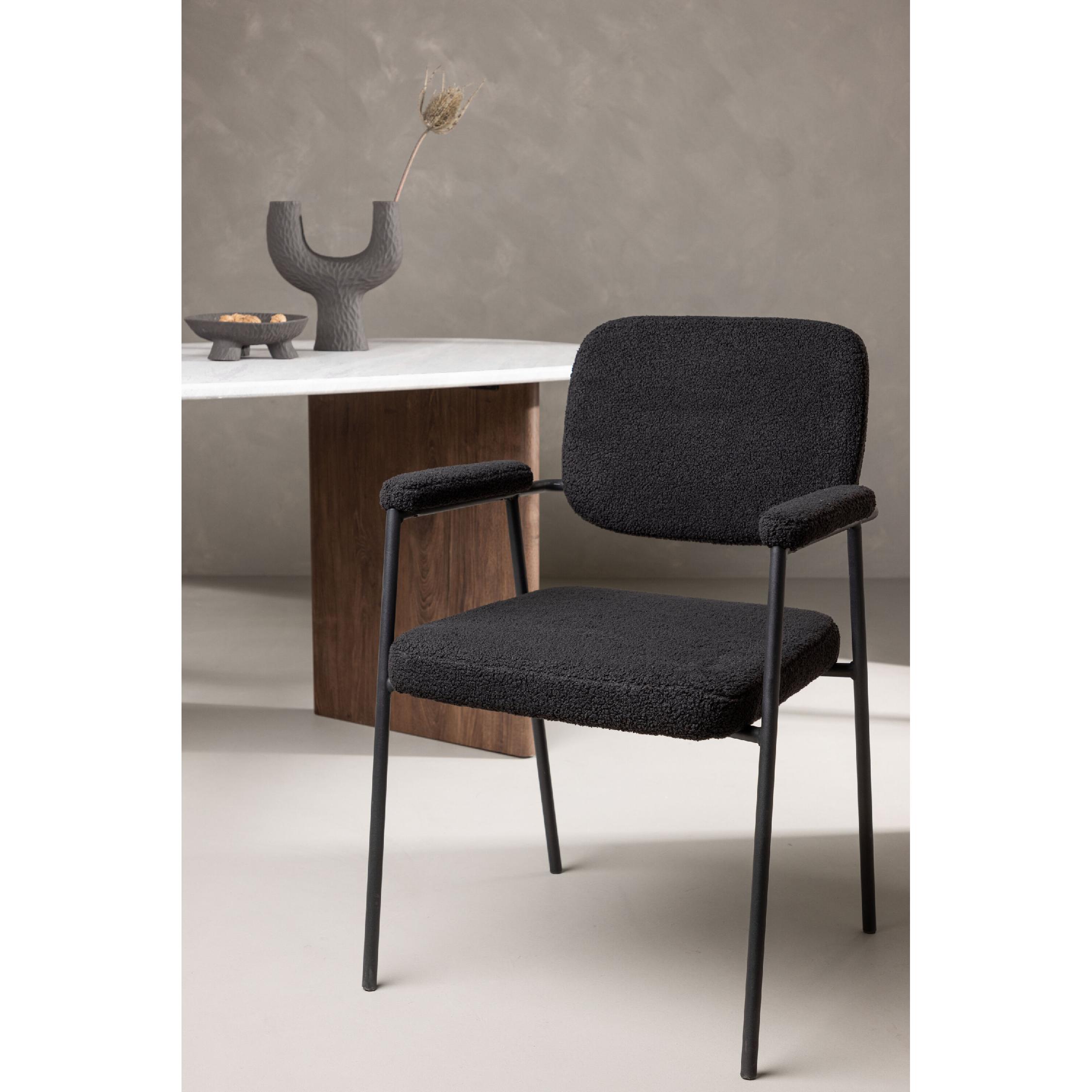 Zwarte Scandinavische eetkamerstoelen set afbeelding 6