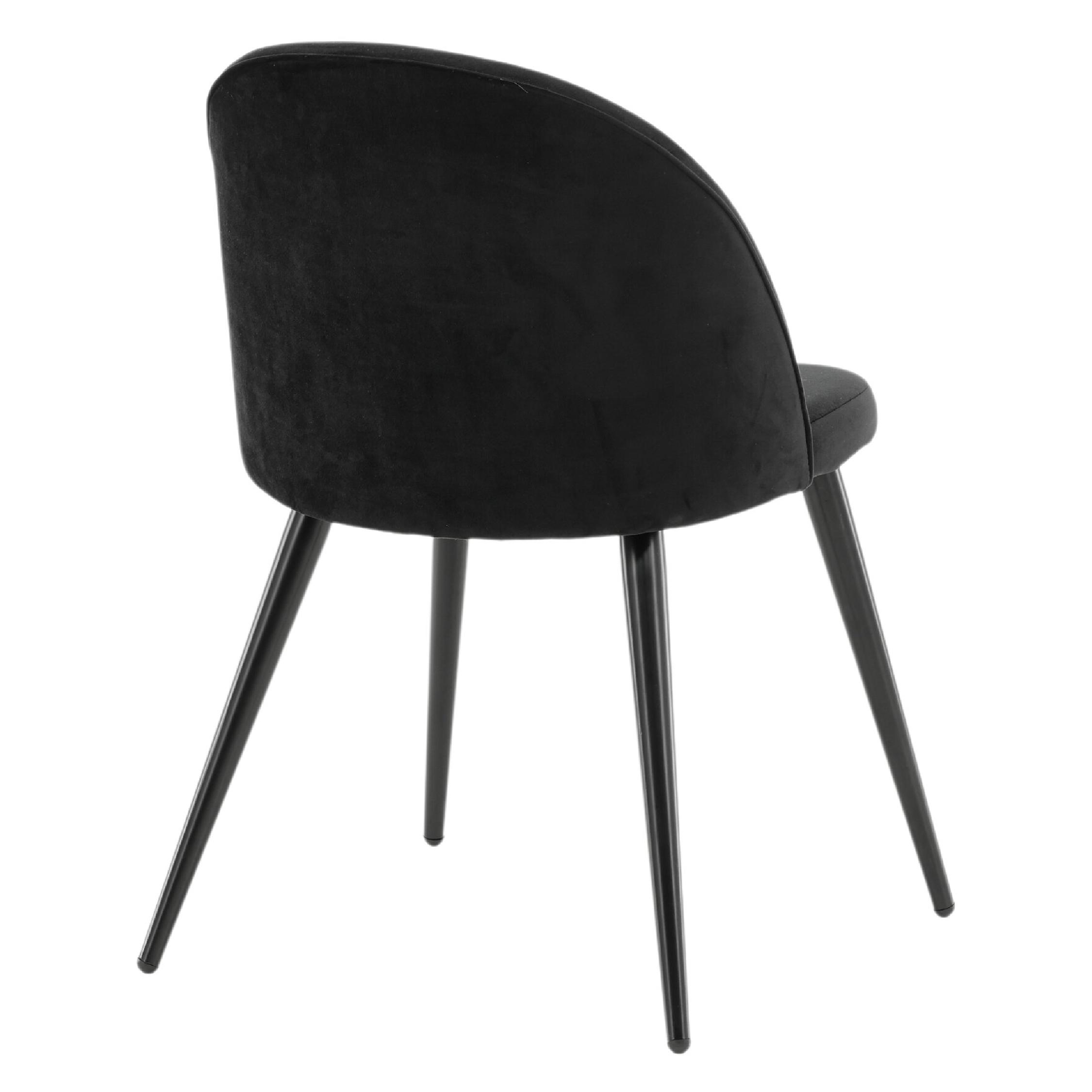 Zwarte fluwelen eetkamerstoelen 2-pack afbeelding 4