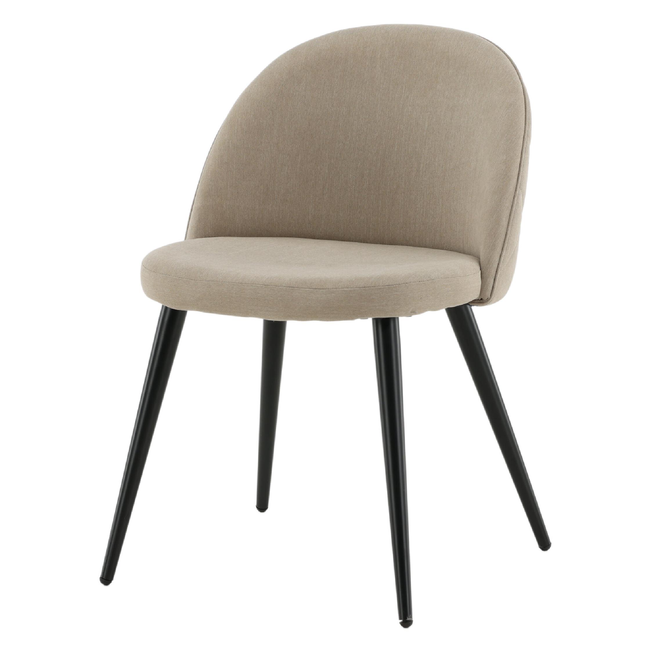 Velvet Stitches Eetkamerstoelen 2-pack Beige afbeelding 2