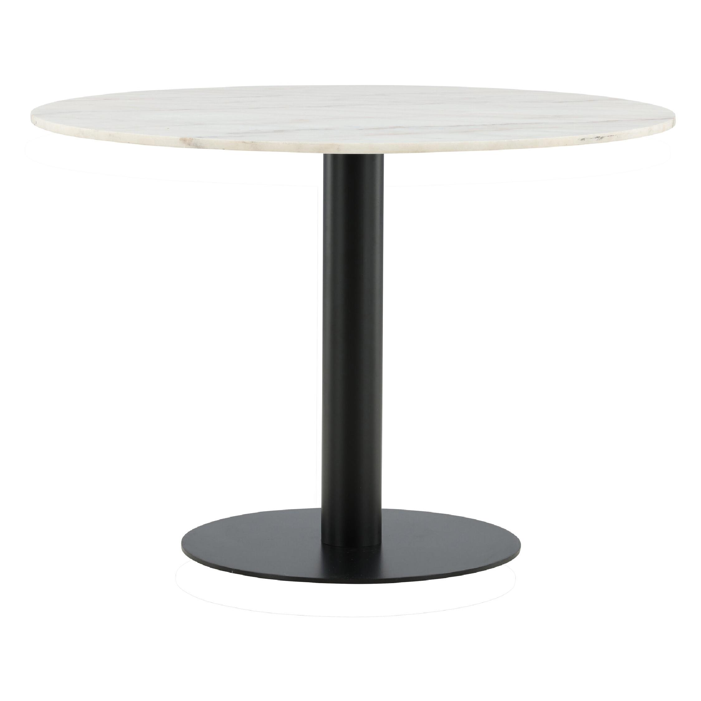 Ronde eettafel wit marmer zwart staal afbeelding 3