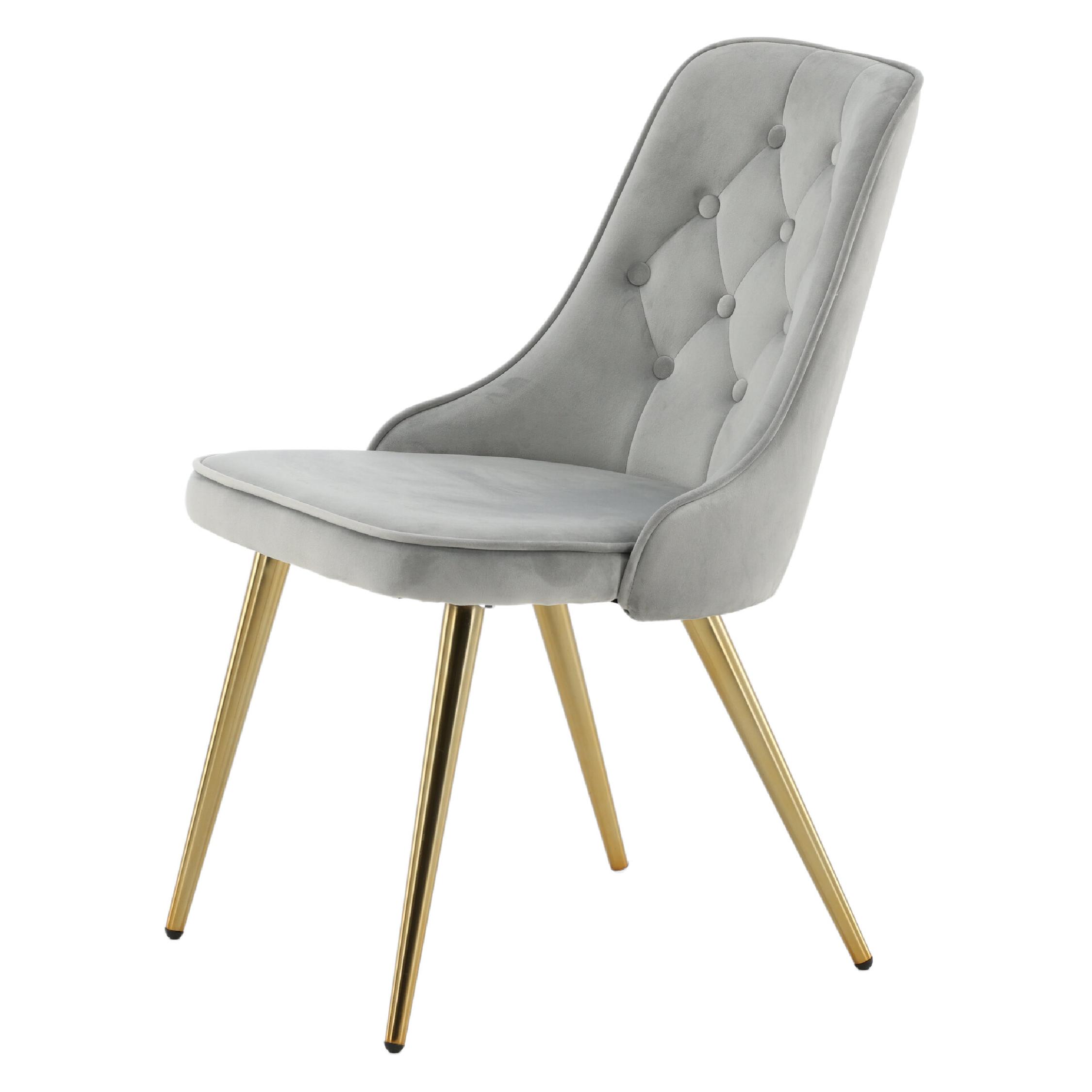 Velvet Deluxe Eetkamerstoelen Lichtgrijs afbeelding 3