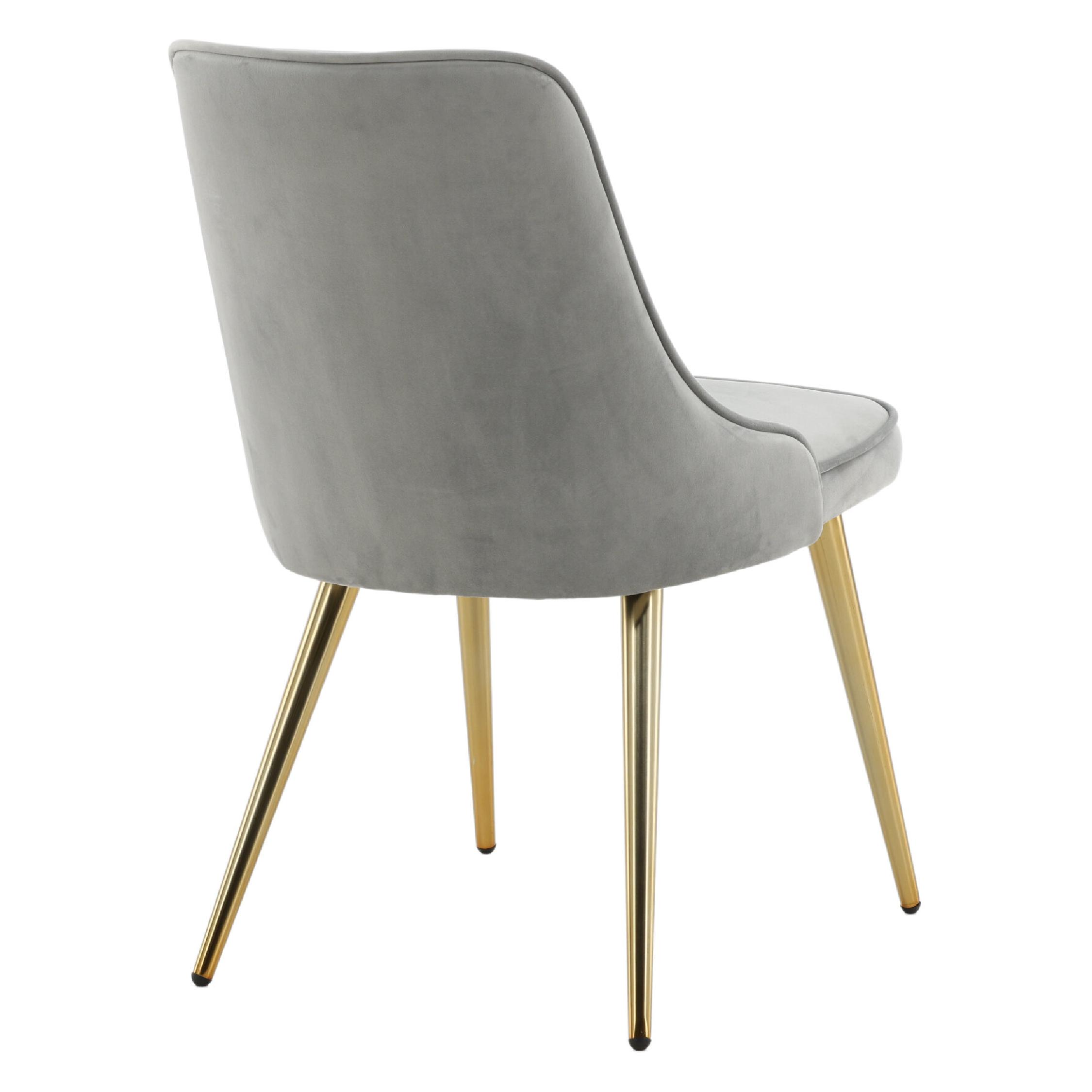 Velvet Deluxe Eetkamerstoelen Lichtgrijs afbeelding 4