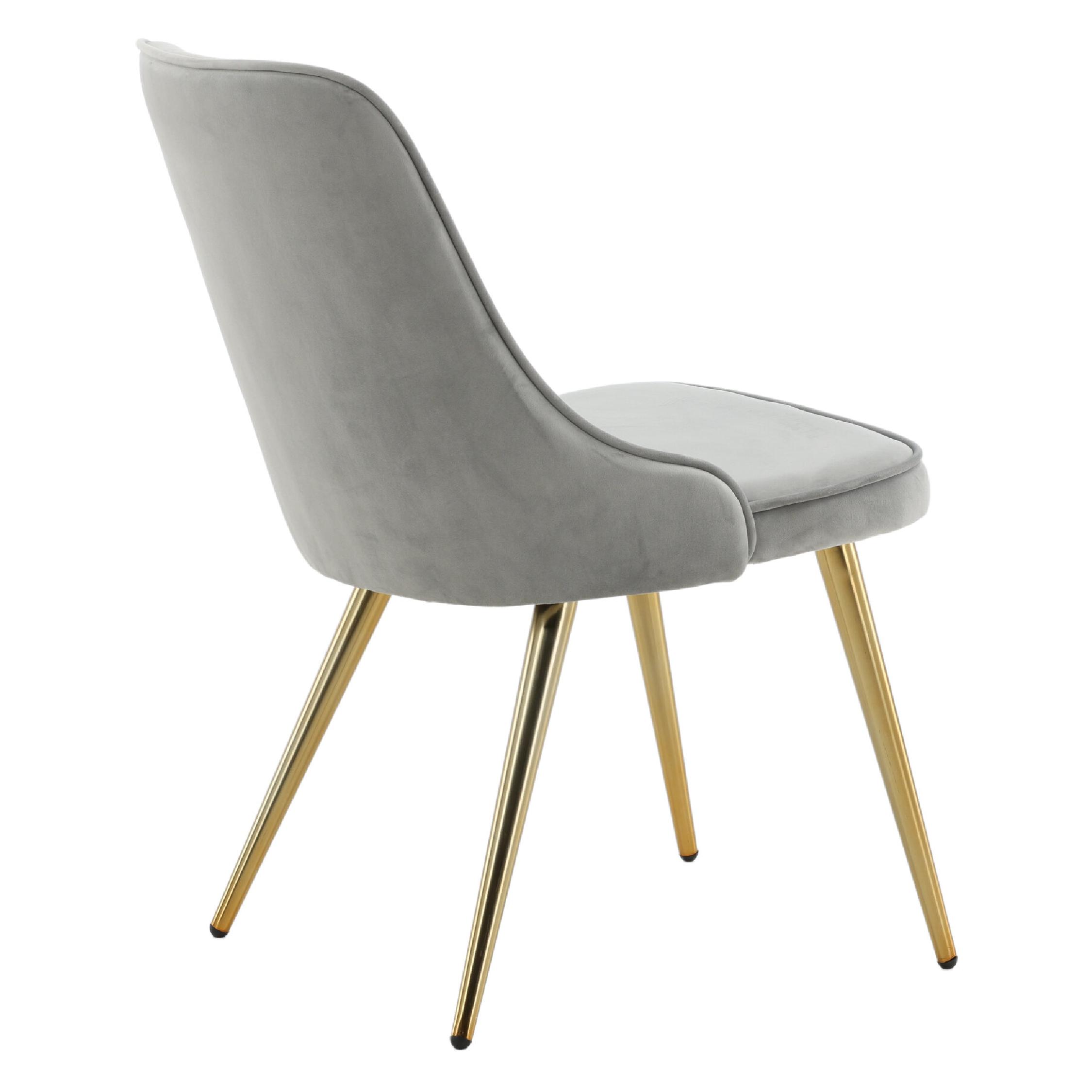 Velvet Deluxe Eetkamerstoelen Lichtgrijs afbeelding 5