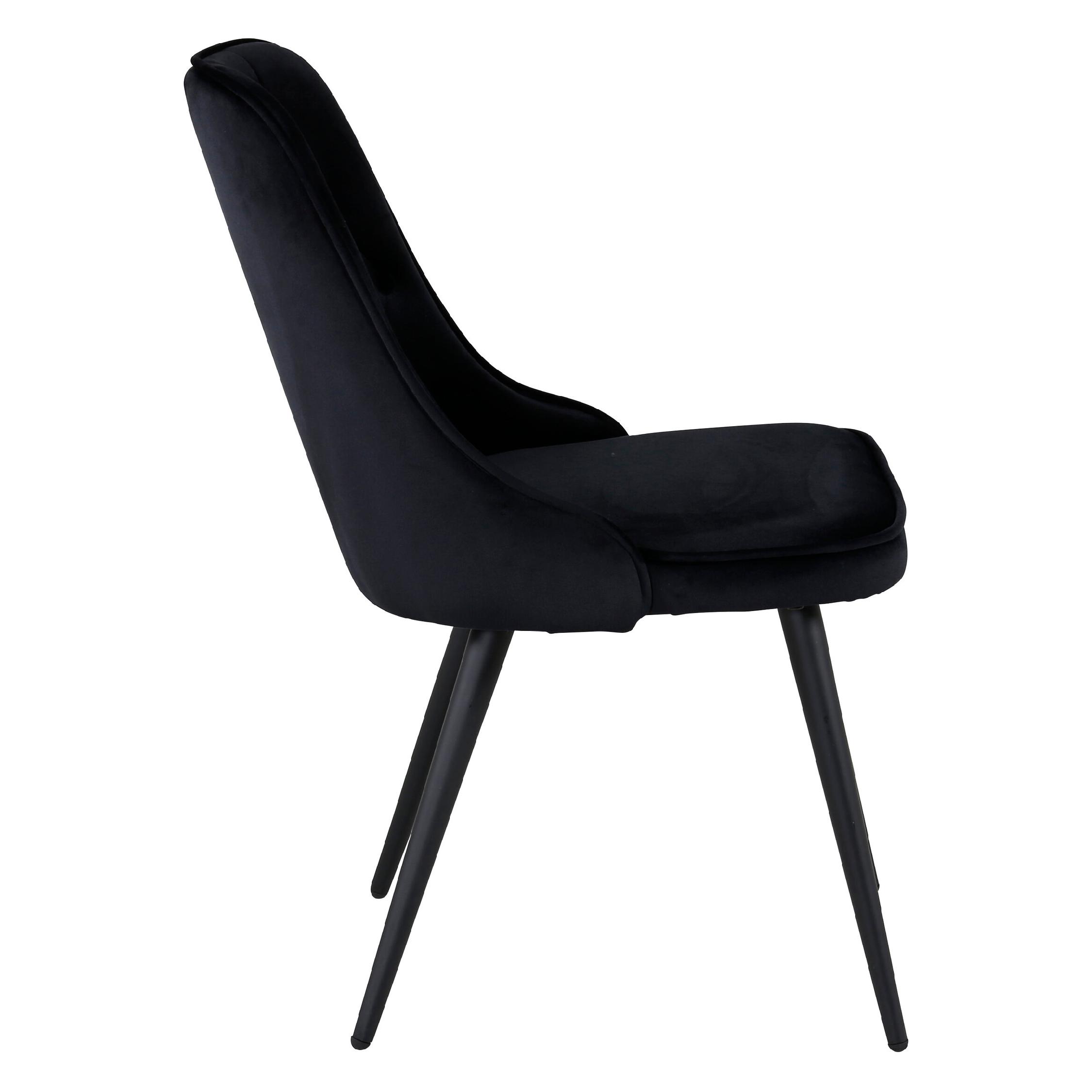 Velvet Deluxe Eetkamerstoelen Zwart afbeelding 3