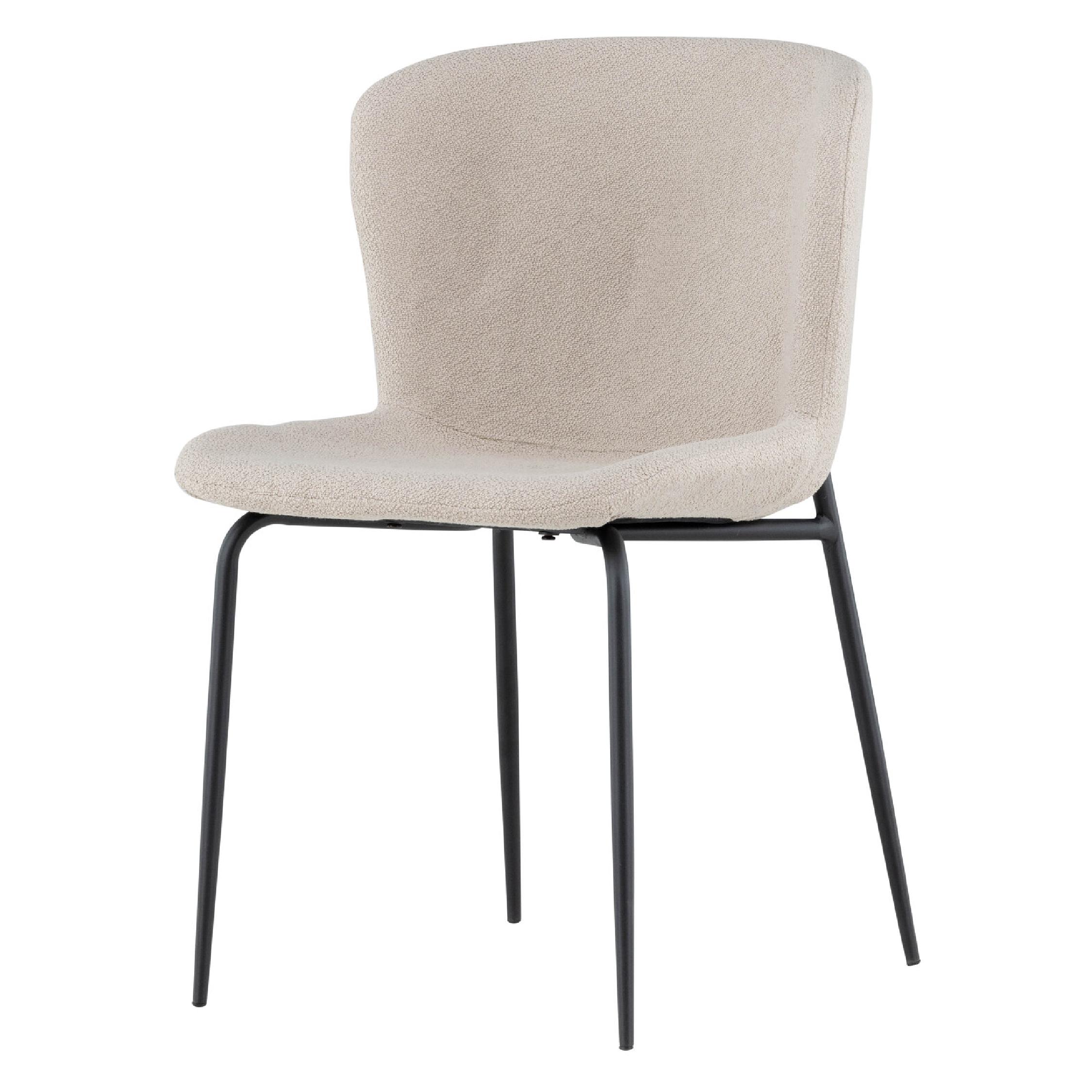 Scandinavische eetkamerstoelen bouclé afbeelding 2