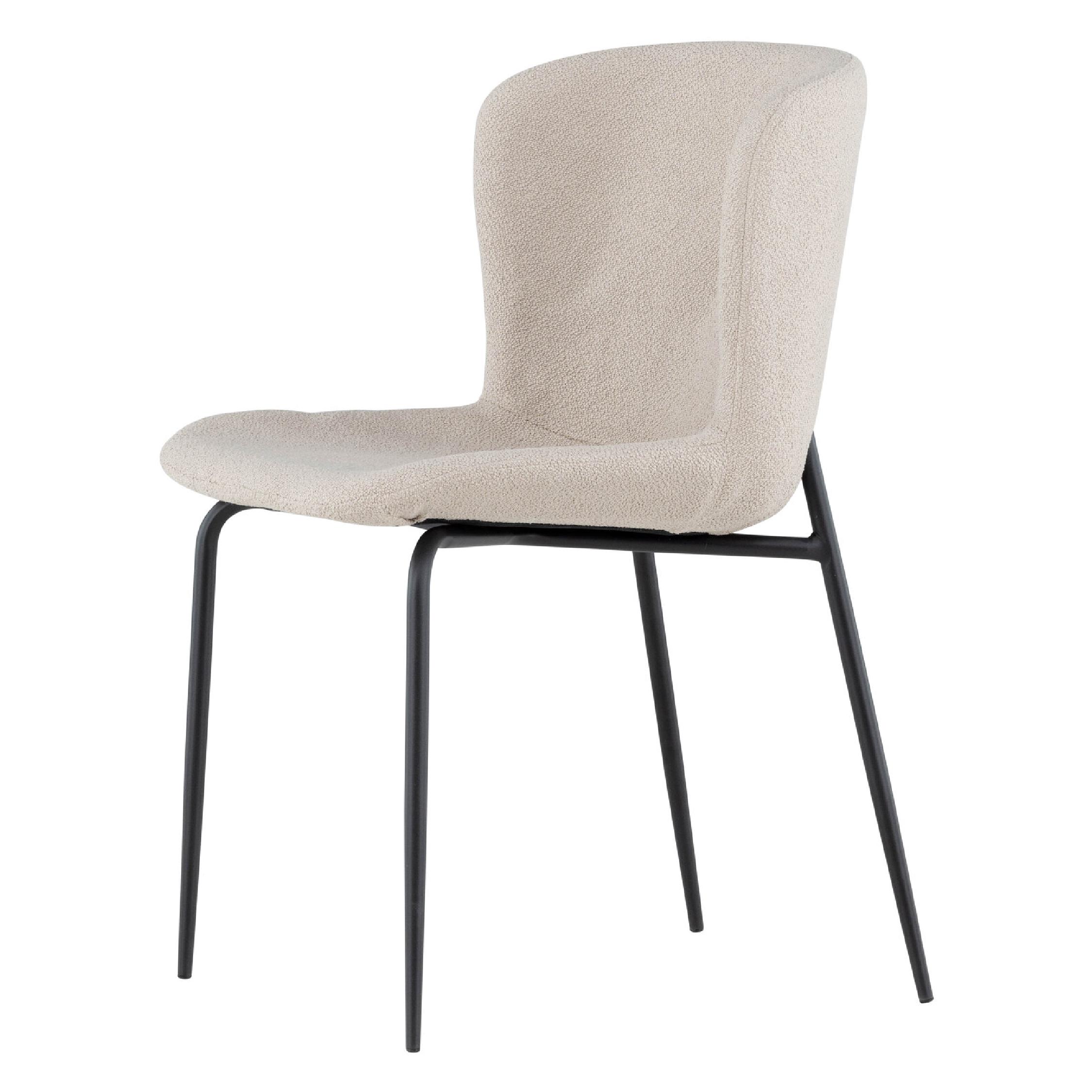 Scandinavische eetkamerstoelen bouclé afbeelding 3