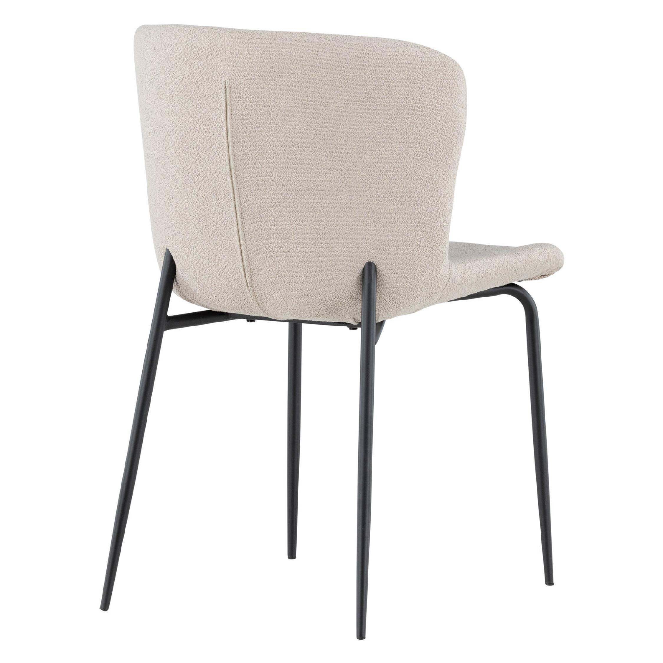 Scandinavische eetkamerstoelen bouclé afbeelding 4