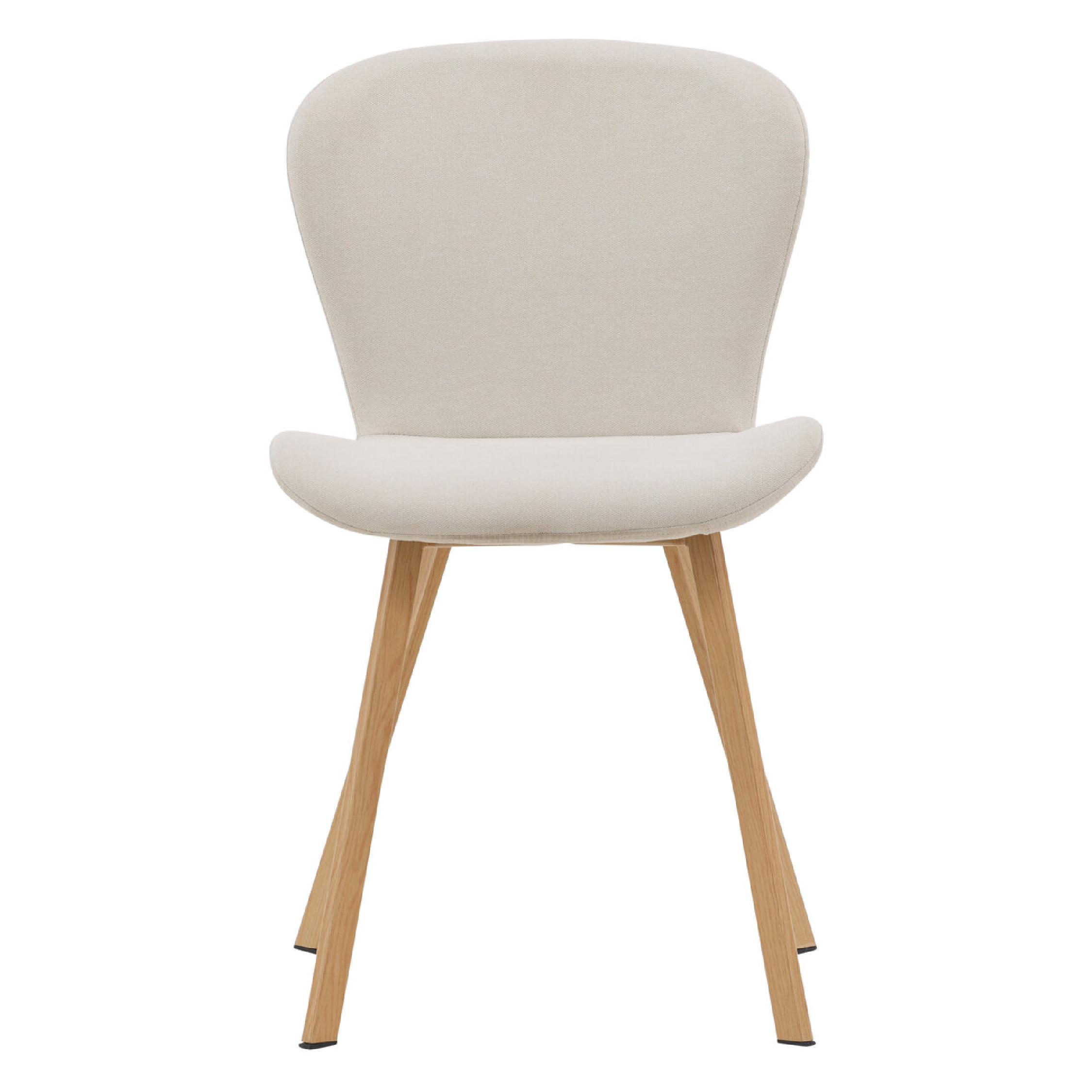 Eetkamerstoelen beige linnen set afbeelding 1