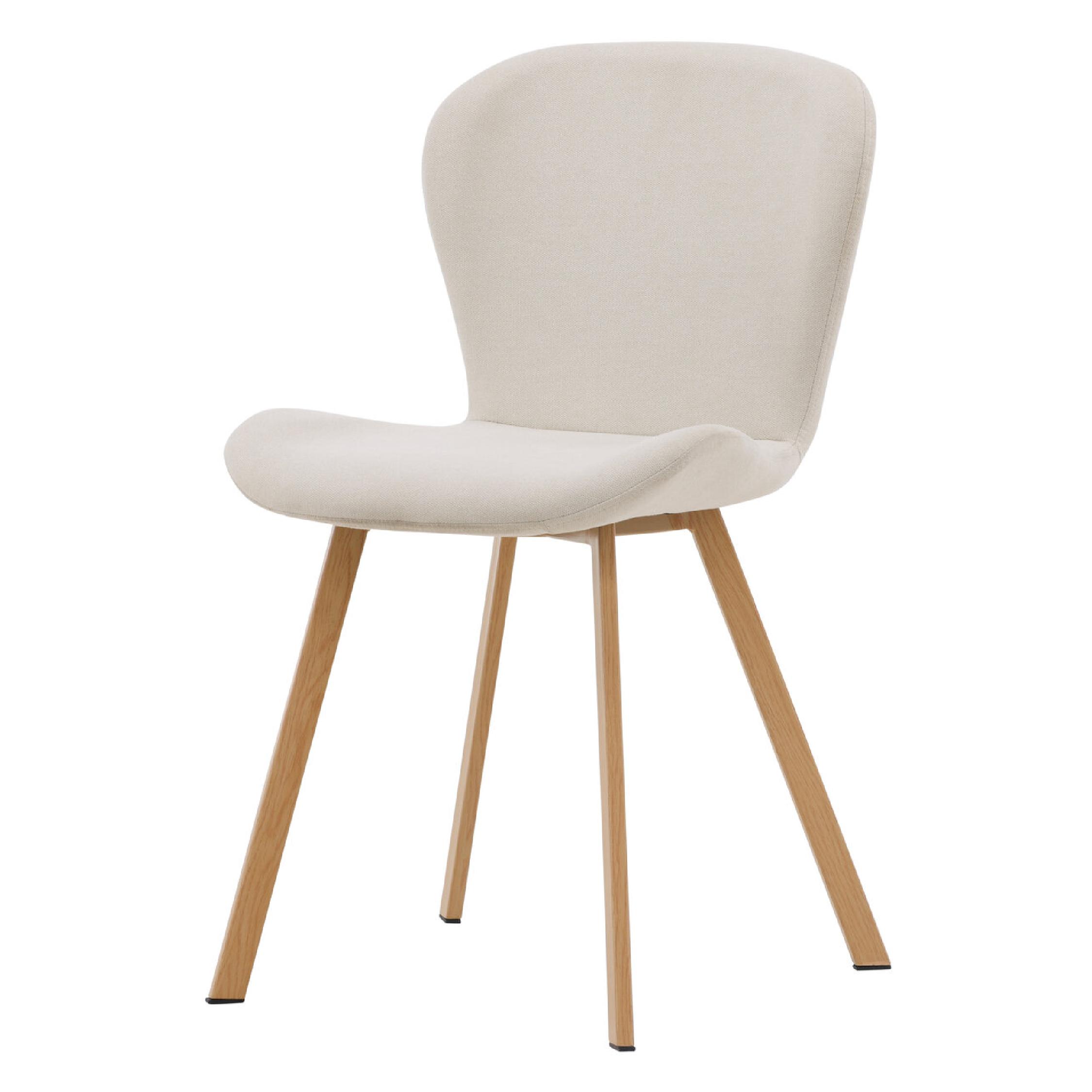 Eetkamerstoelen beige linnen set afbeelding 2