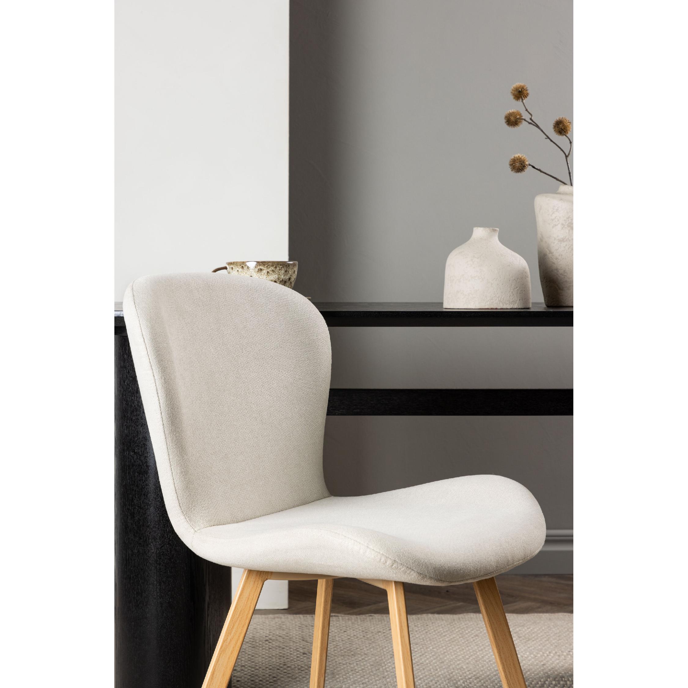 Eetkamerstoelen beige linnen set afbeelding 7