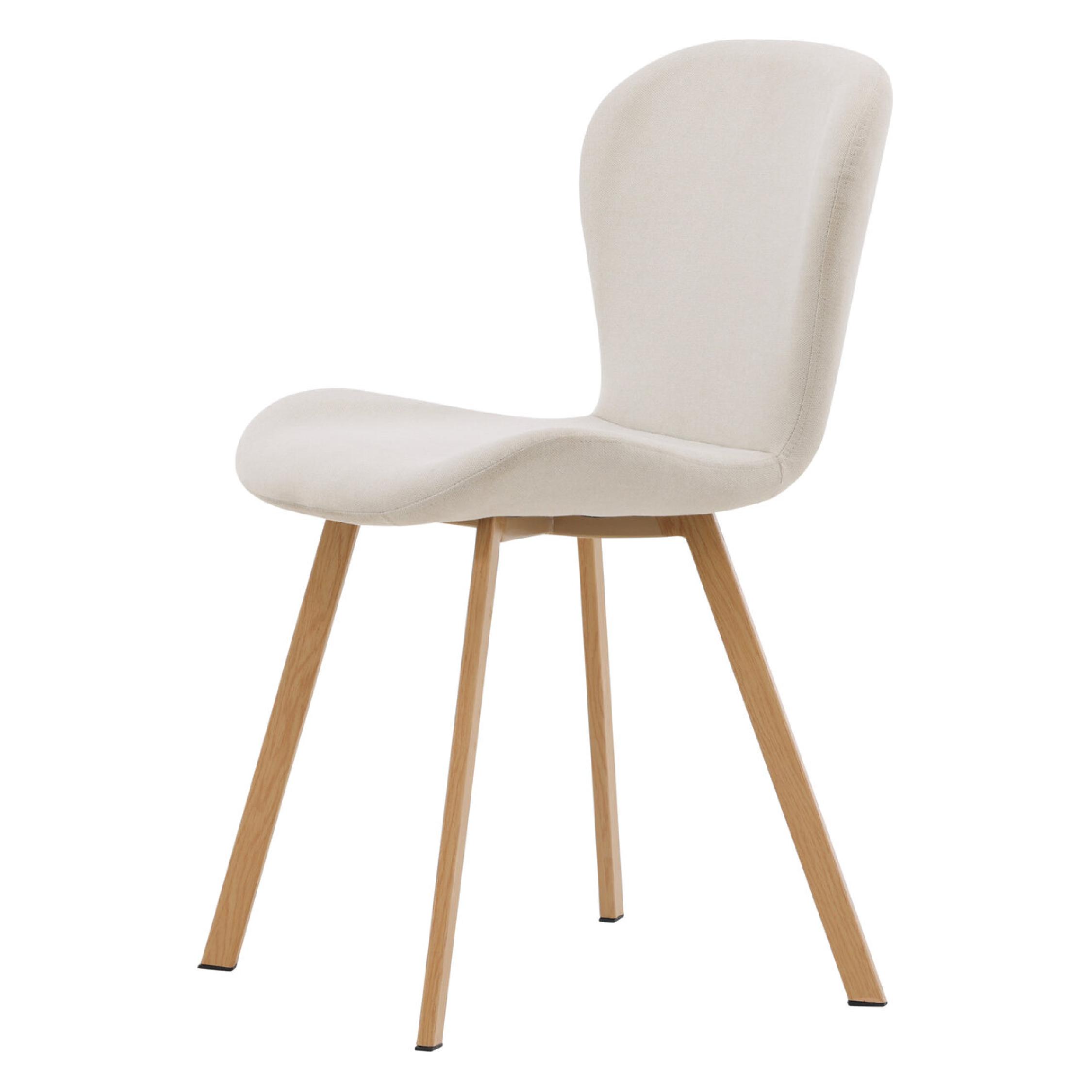 Eetkamerstoelen beige linnen set afbeelding 3