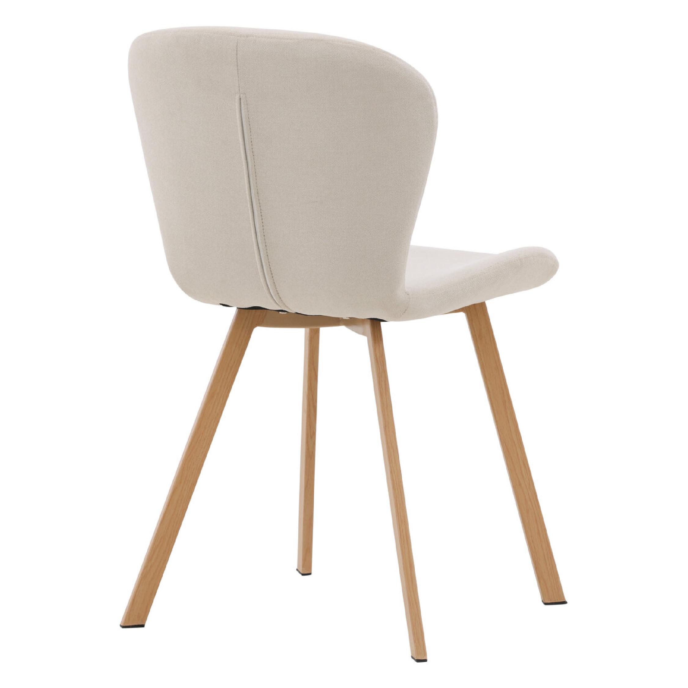 Eetkamerstoelen beige linnen set afbeelding 4