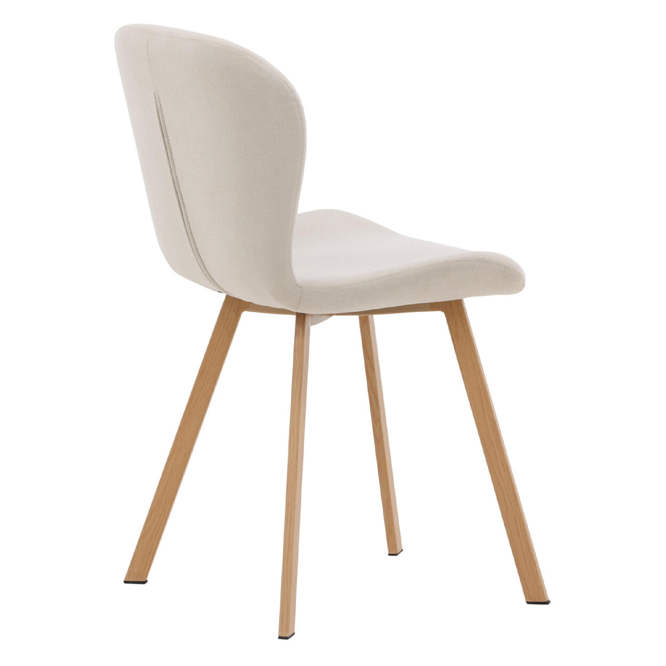 Eetkamerstoelen beige linnen set afbeelding 5