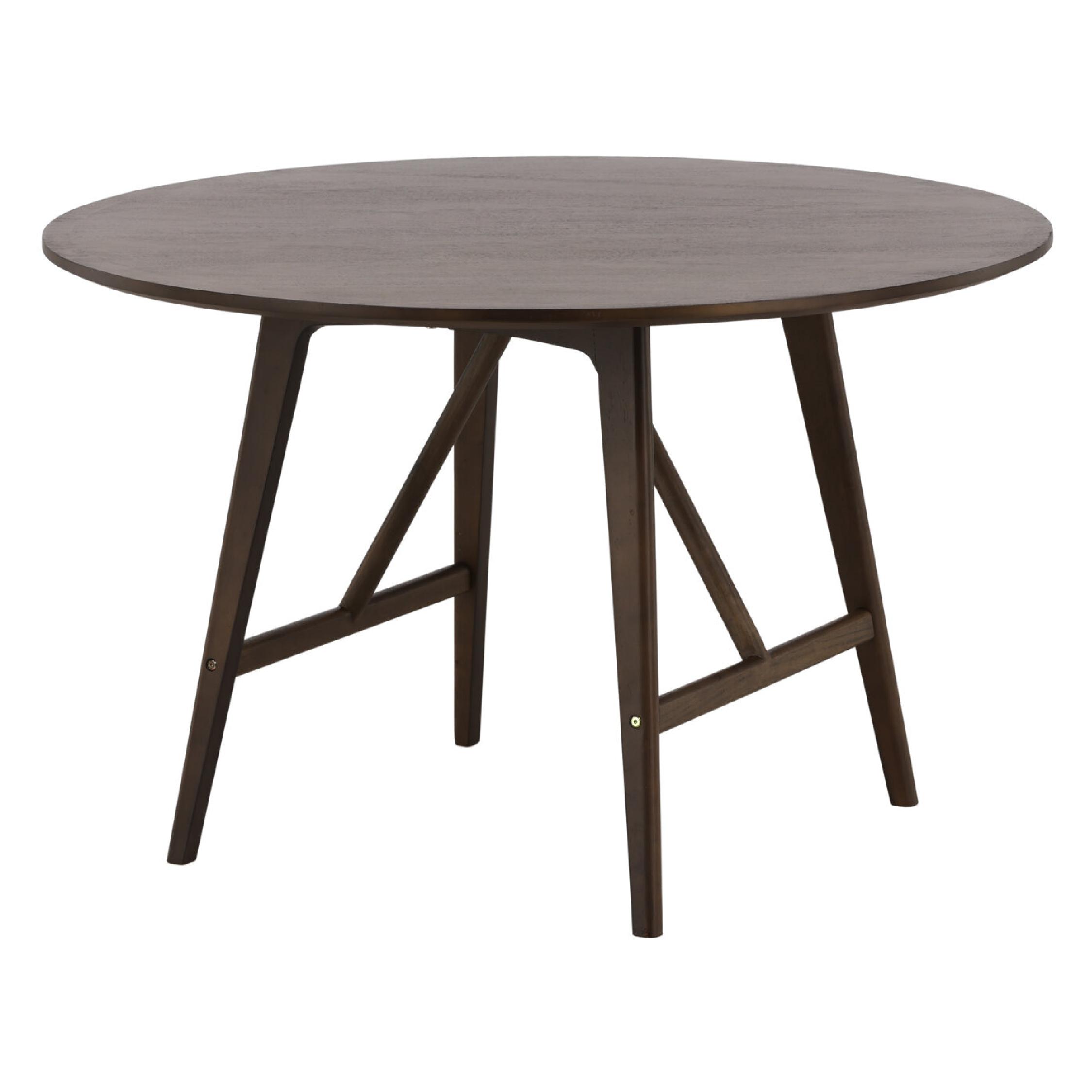 Ronde eettafel walnootkleurig modern afbeelding 2