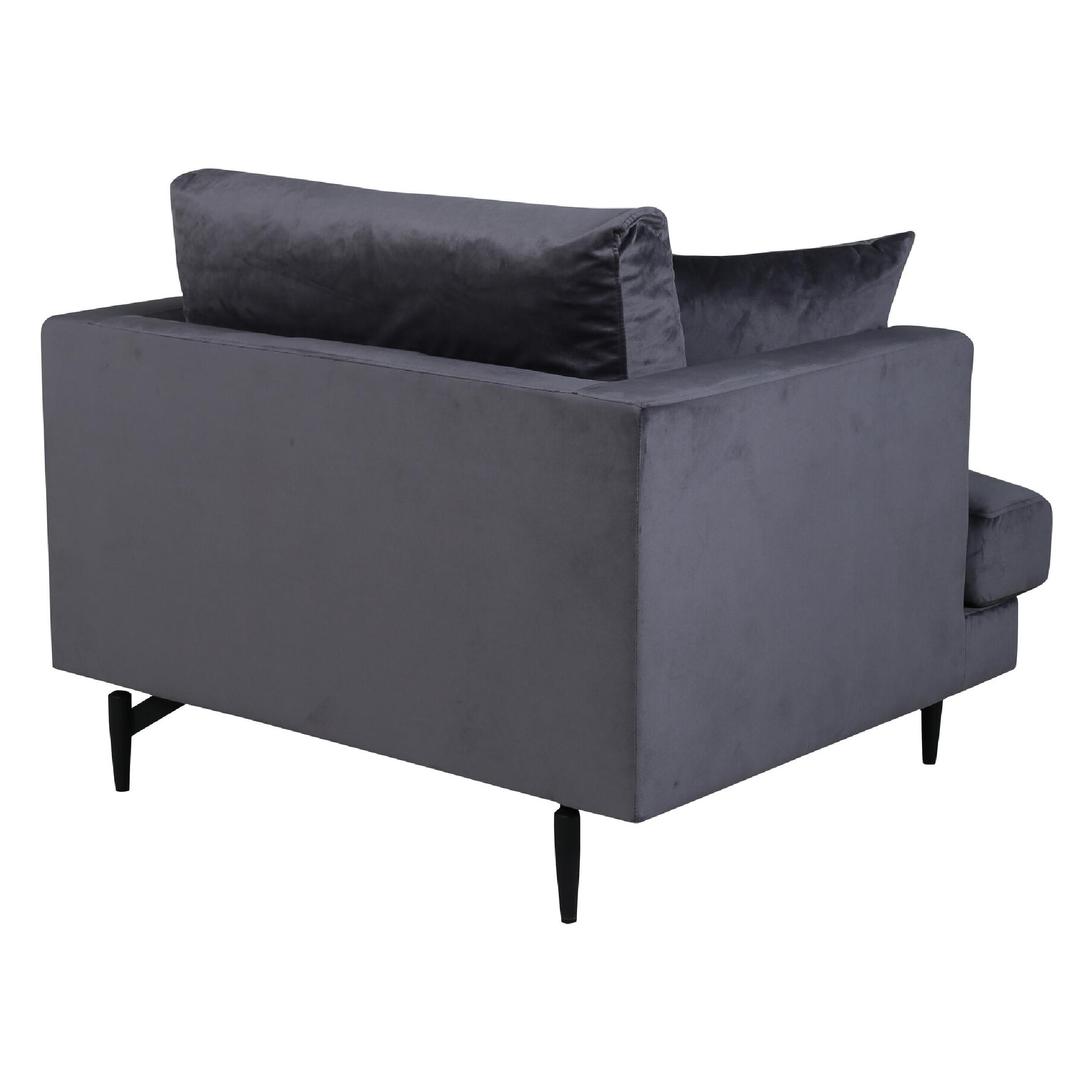 Scandinavische fauteuil donkergrijs fluweel afbeelding 3