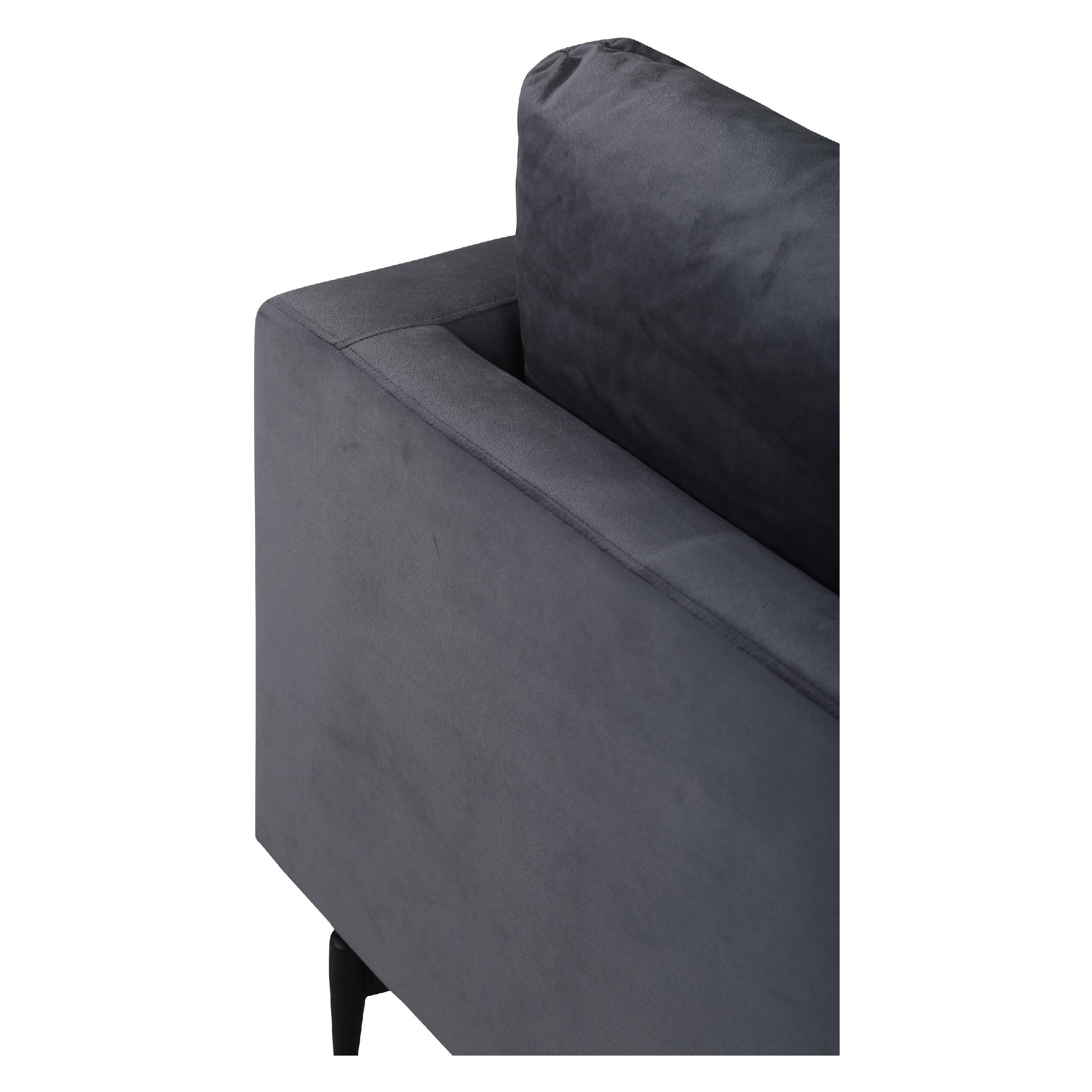 Scandinavische fauteuil donkergrijs fluweel afbeelding 4