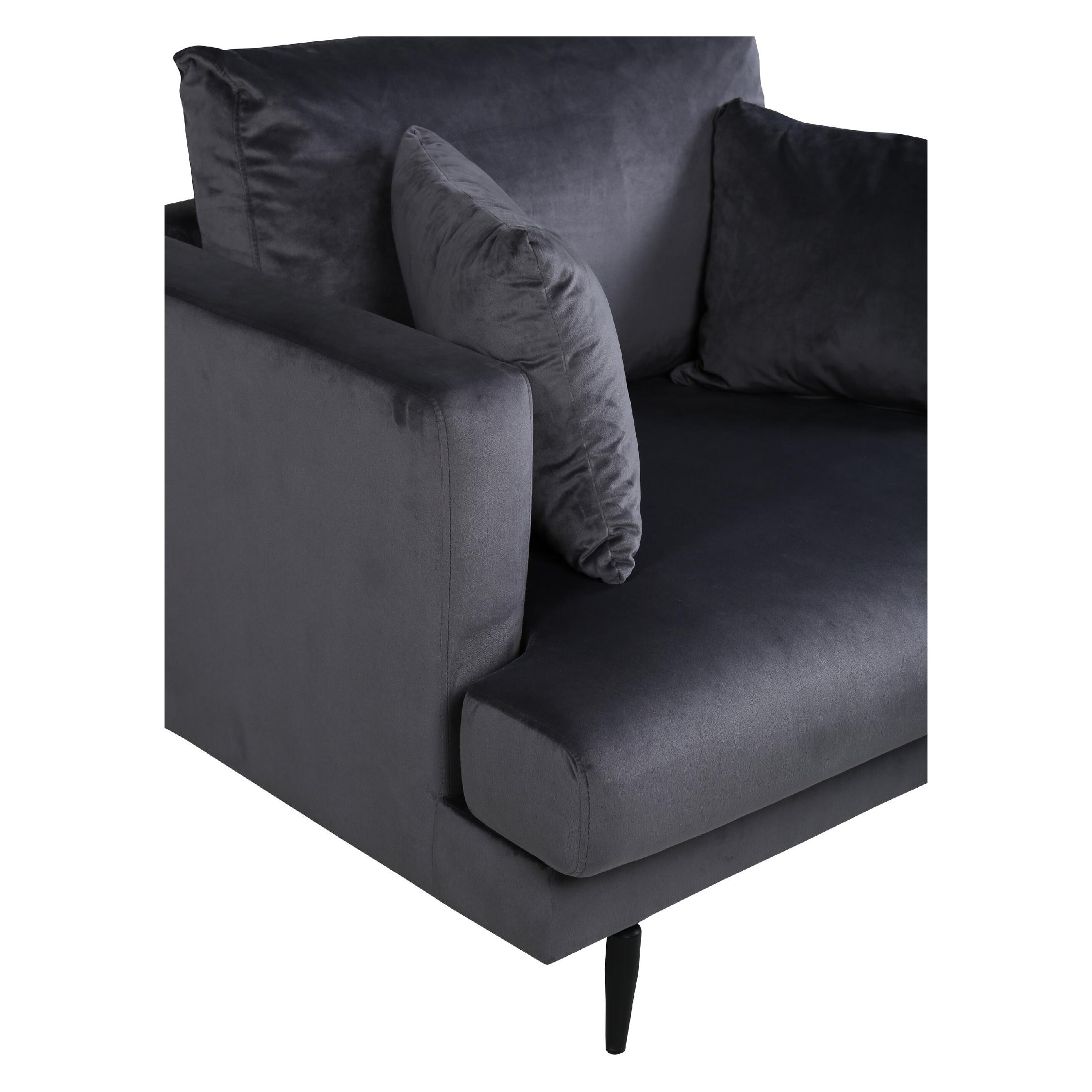 Scandinavische fauteuil donkergrijs fluweel afbeelding 5