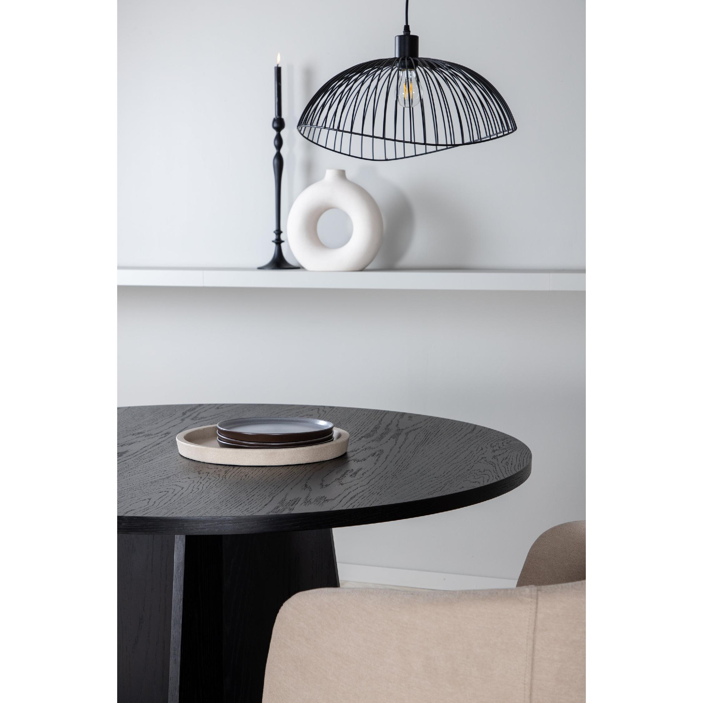 Ronde zwarte eettafel moderne stijl afbeelding 9