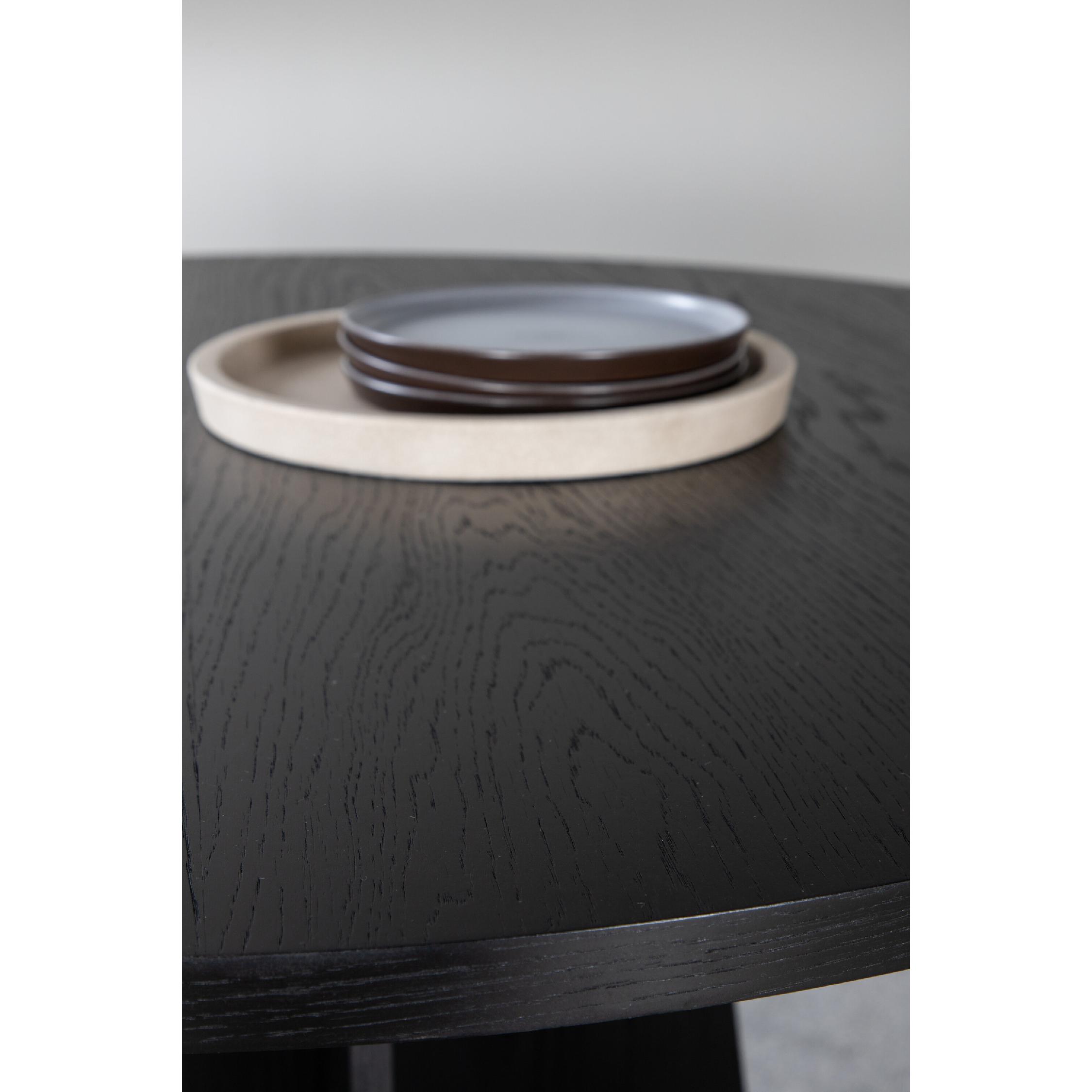 Ronde zwarte eettafel moderne stijl afbeelding 10