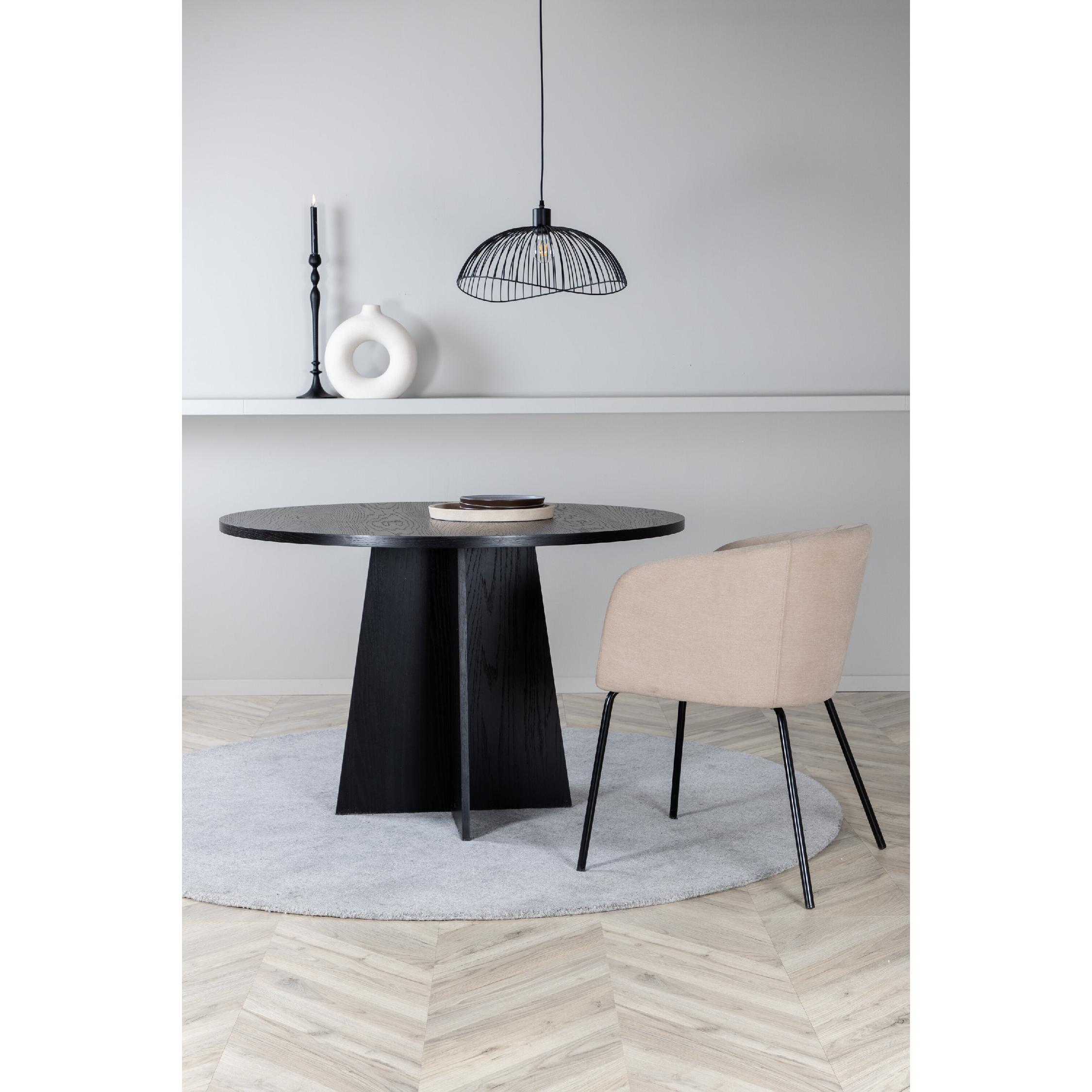 Ronde zwarte eettafel moderne stijl afbeelding 12