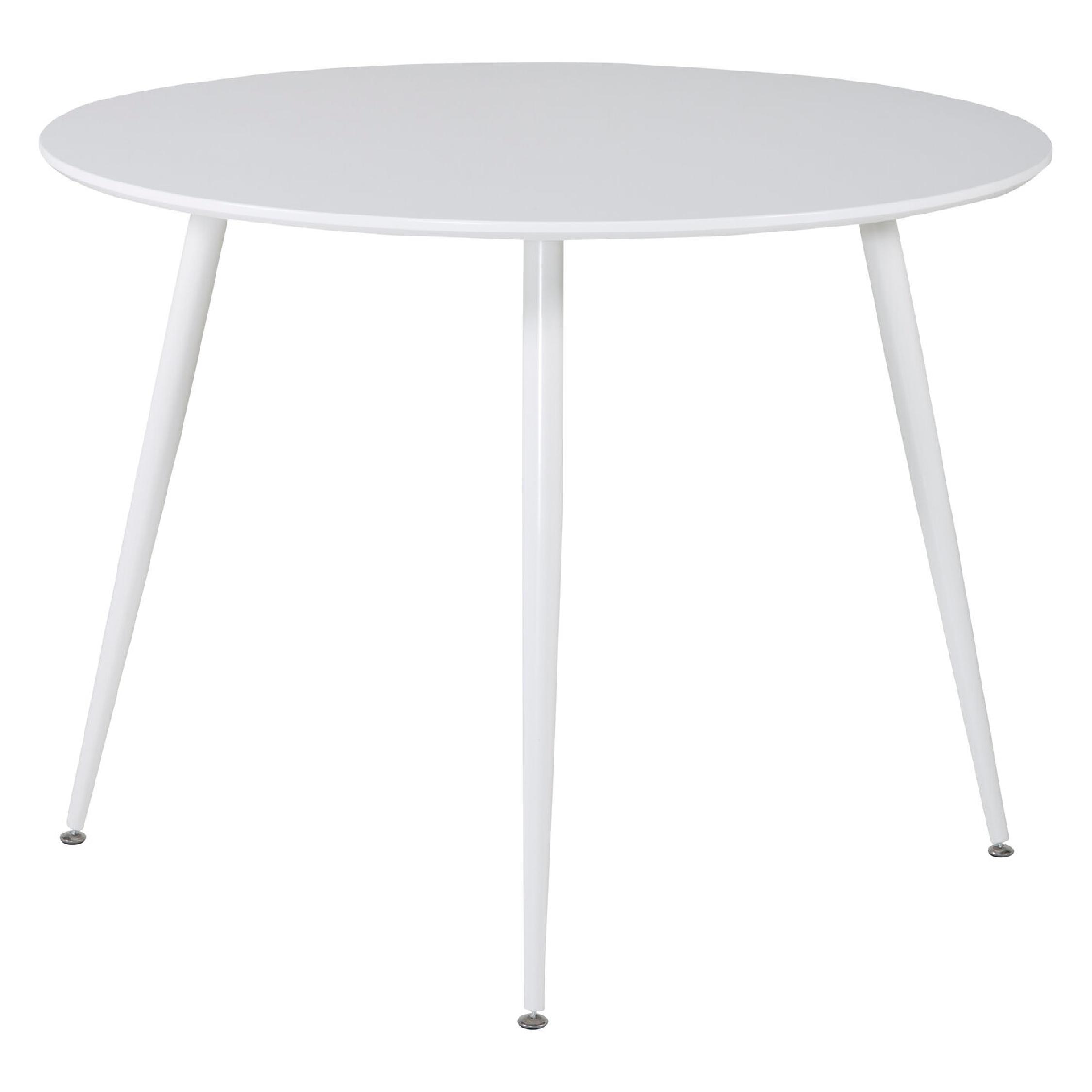 Ronde witte eettafel 100 cm afbeelding 2