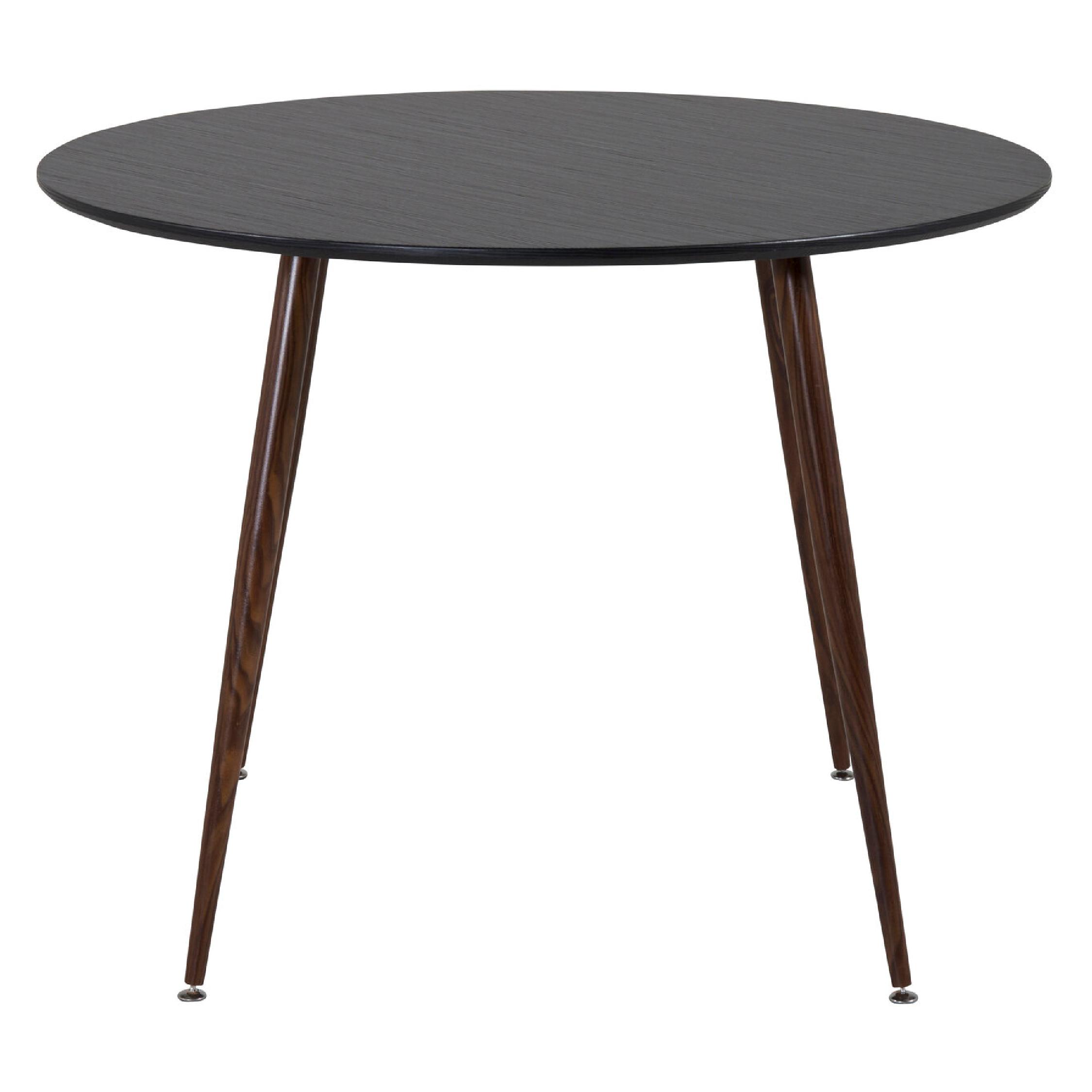 Ronde eettafel zwart walnoot 100 cm afbeelding 1