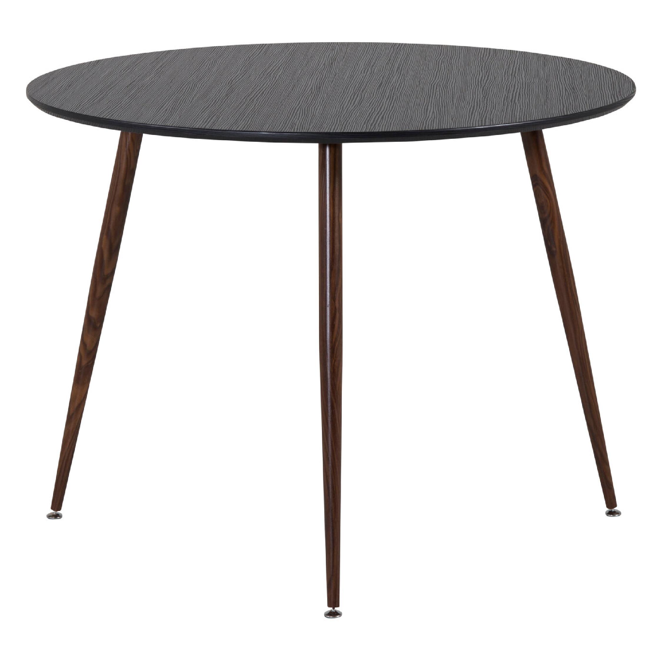 Ronde eettafel zwart walnoot 100 cm afbeelding 2