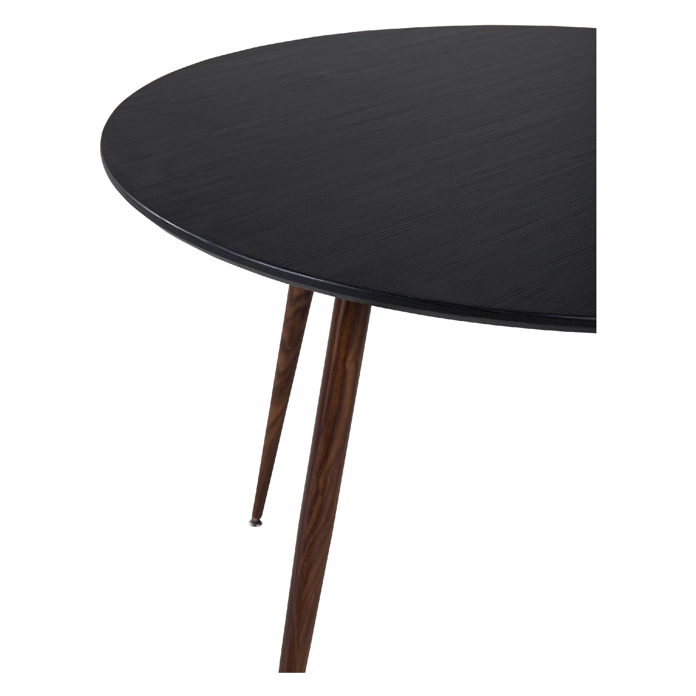 Ronde eettafel zwart walnoot 100 cm afbeelding 3