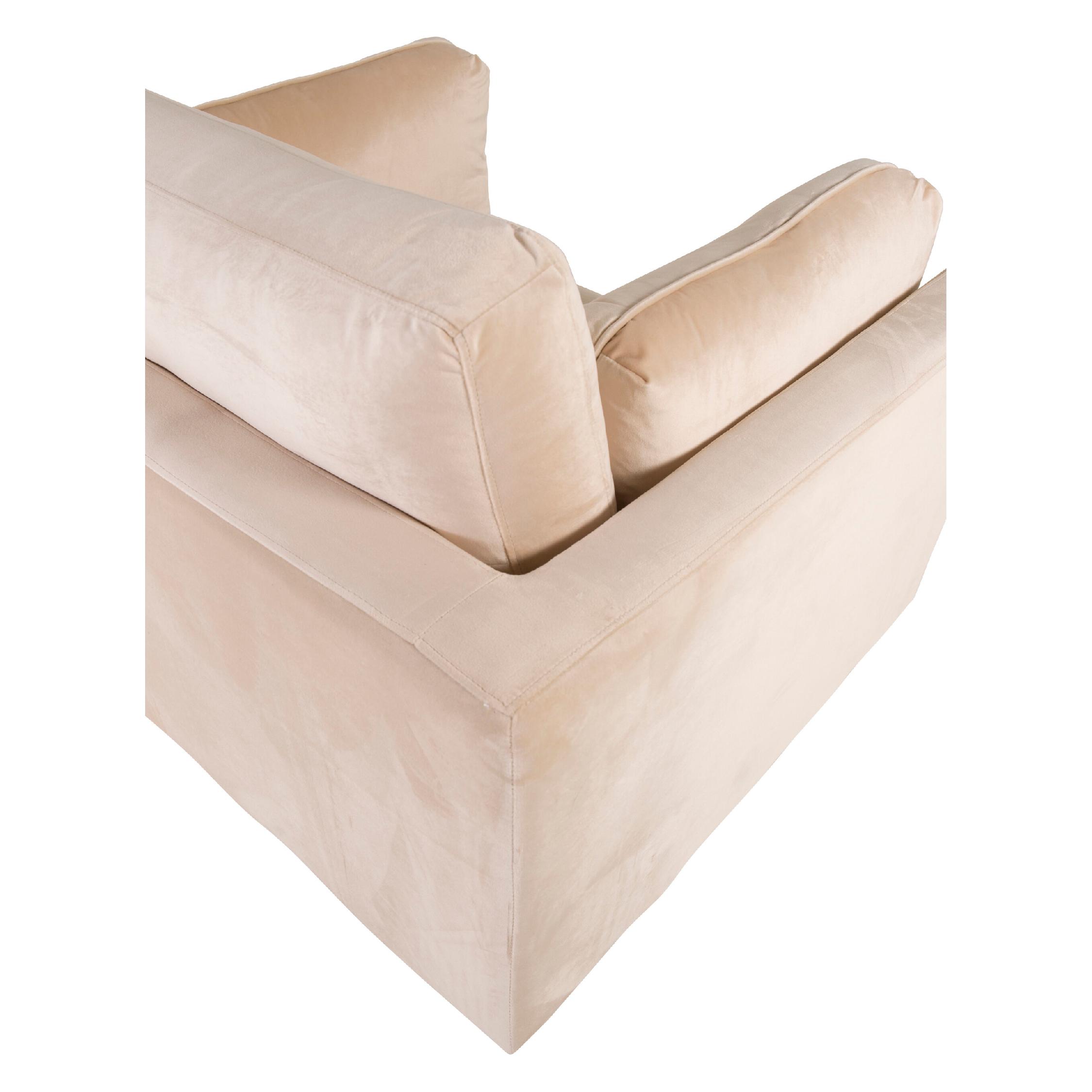 Fluwelen Accentstoel Licht Beige afbeelding 6