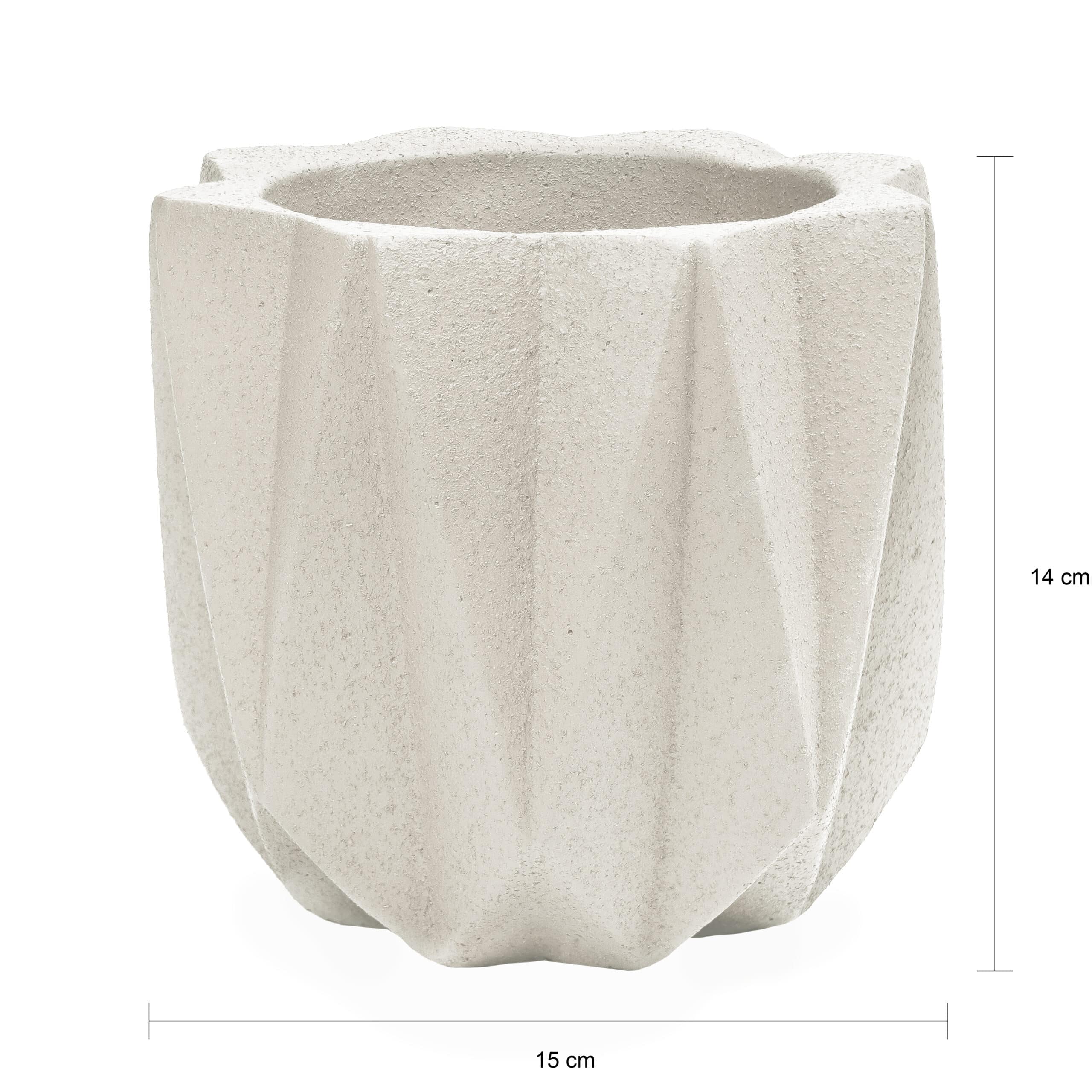 Onderzoek het aankleden Toepassing Beige bloempot van cement | 15x15x14 | QUVIO | Homeliving.nl