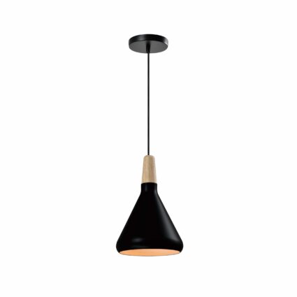 Scandinavische kegel hanglamp zwart