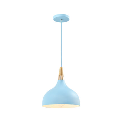 simplistische blauwe hoge retro hanglamp