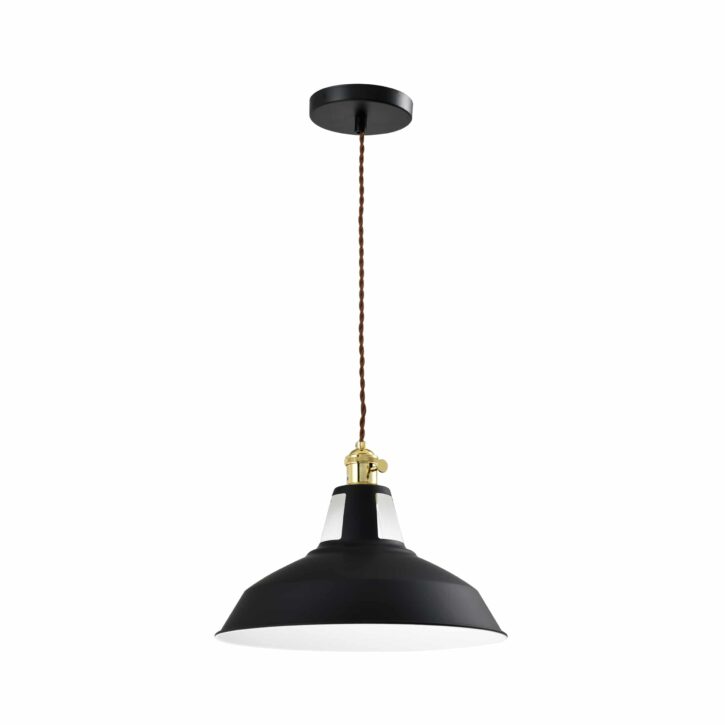 Zwarte hanglamp met open bovenkant