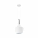 Wit moderne hanglamp met zilveren accent
