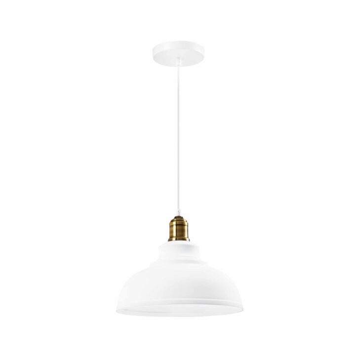Wit industriële hanglamp met gouden detail