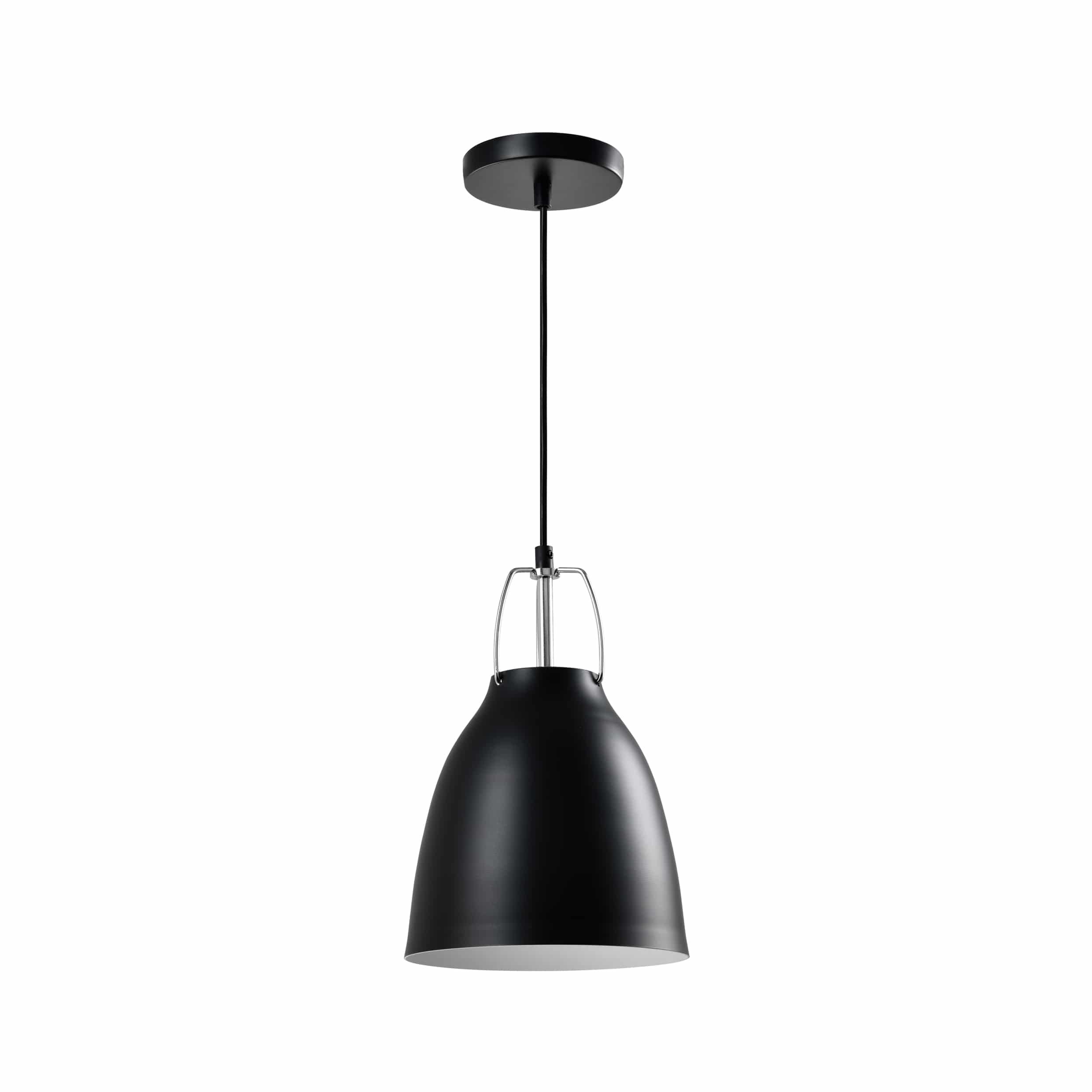 Zwarte hanglamp met ronde kegelvorm