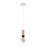 Hanglamp enkele bulb met roze accenten