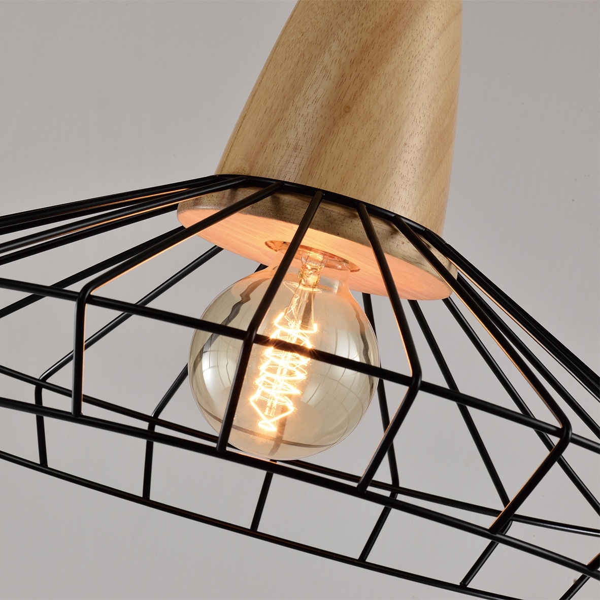 Moderne hanglamp met hout