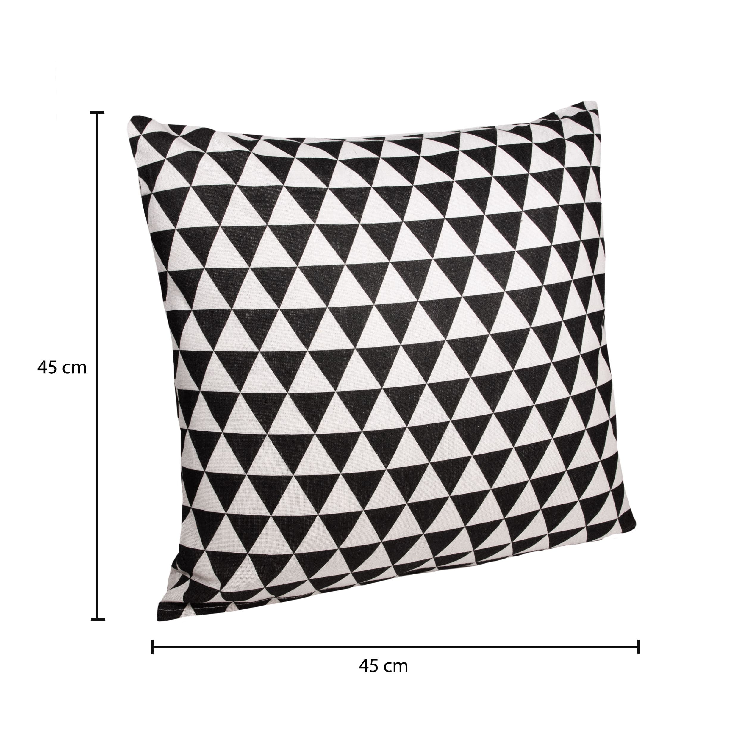 Zwart met witte driehoekjes kussenhoes van 45 x 45