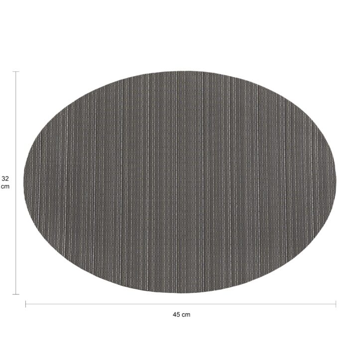Afmetingen van de grijze placemat 23 x 45 cm