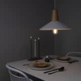 Wit met houten lamp voor 1 lichtpunt