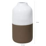 wit met bruine vaas met een diameter van 12 cm